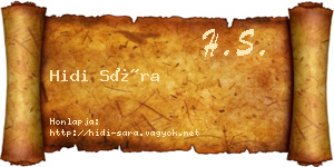 Hidi Sára névjegykártya