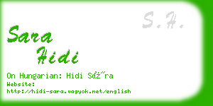 sara hidi business card